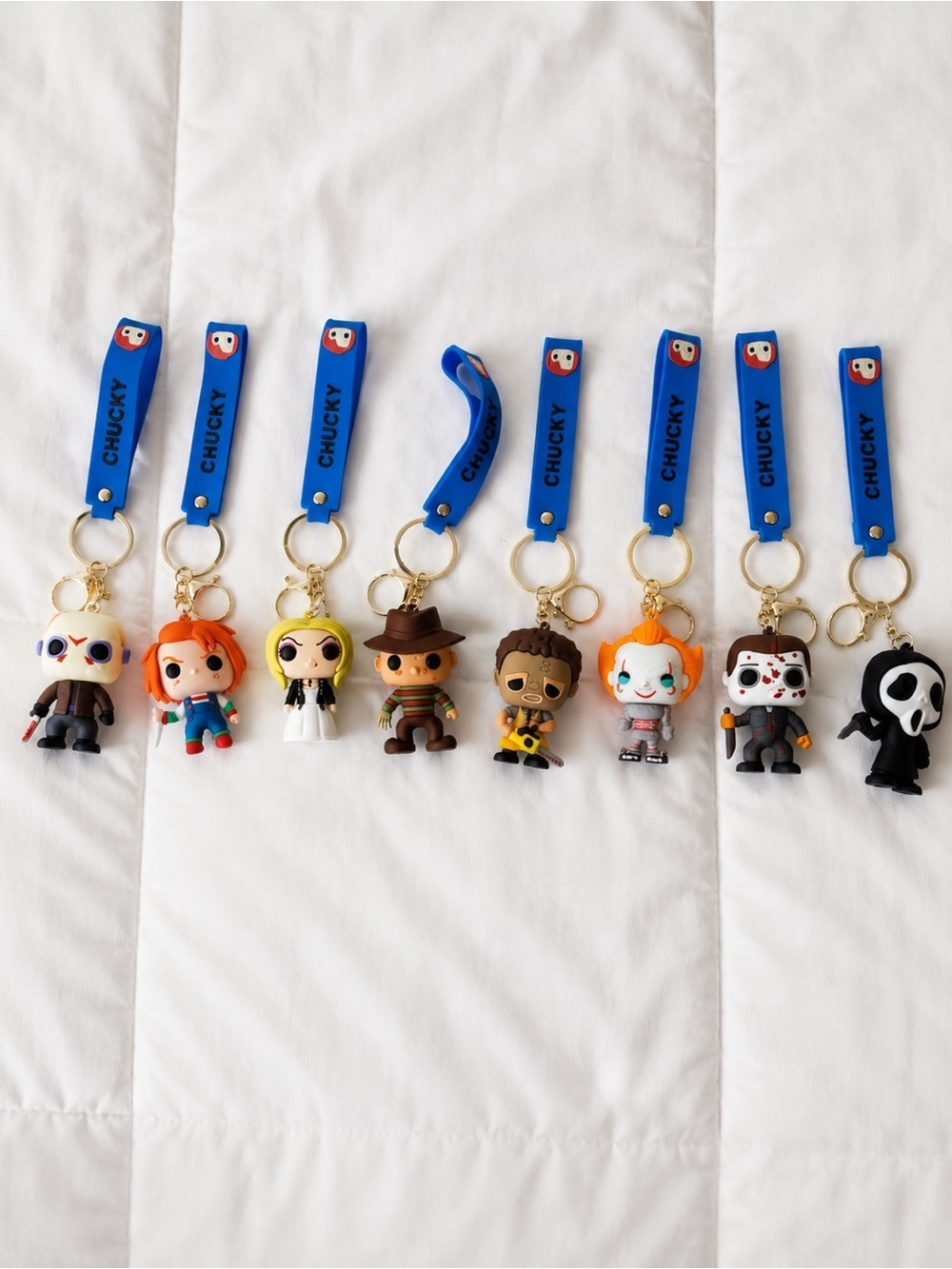 Horror Character Keychain Set - Blue Strap